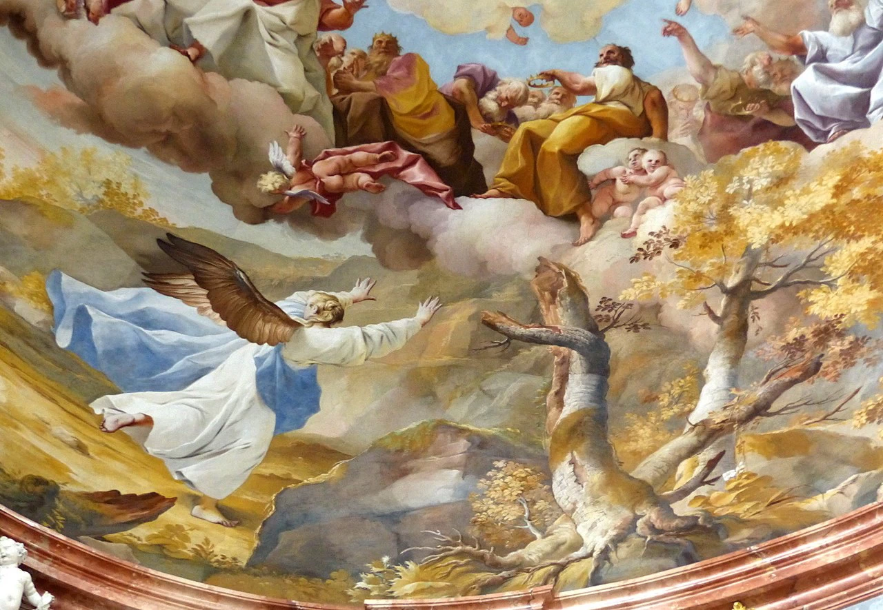Affresco nella chiesa di Stift Altenburg di Paul Troger, raffigurante scene dell'apocalisse - dettaglio1